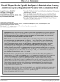 Cover page: Racial Disparities in Opioid Analgesia Administration Among Adult Emergency Department Patients with Abdominal Pain