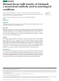 Cover page: Minimal breast milk transfer of rituximab, a monoclonal antibody used in neurological conditions