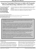 Cover page of Long-term Neurological Outcomes in Adults with Traumatic Intracranial Hemorrhage Admitted to ICU versus Floor