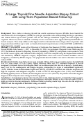 Cover page: A Large Thyroid Fine Needle Aspiration Biopsy Cohort with Long-Term Population-Based Follow-Up