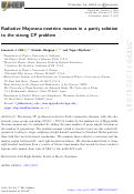 Cover page: Radiative Majorana neutrino masses in a parity solution to the strong CP problem