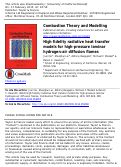 Cover page: High fidelity radiative heat transfer models for high-pressure laminar hydrogen–air diffusion flames