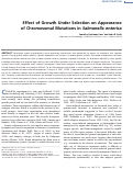 Cover page: Effect of Growth Under Selection on Appearance of Chromosomal Mutations in Salmonella enterica