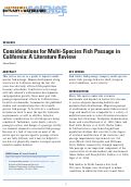 Cover page: Considerations for Multi-Species Fish Passage in California: A Literature Review