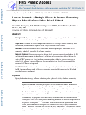 Cover page: Lessons Learned: A Strategic Alliance to Improve Elementary Physical Education in an Urban School District