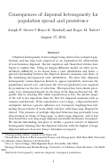 Cover page: Consequences of Dispersal Heterogeneity for Population Spread and Persistence