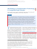 Cover page: 3D Printing is a Transformative Technology in Congenital Heart Disease