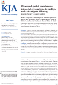 Cover page: Ultrasound-guided percutaneous intercostal cryoanalgesia for multiple weeks of analgesia following mastectomy: a case series.