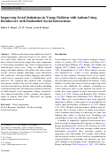 Cover page: Improving Social Initiations in Young Children with Autism Using Reinforcers with Embedded Social Interactions