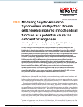 Cover page: Modeling Snyder-Robinson Syndrome in multipotent stromal cells reveals impaired mitochondrial function as a potential cause for deficient osteogenesis