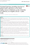 Cover page: Activated learning; providing structure in global health education at the David Geffen School of Medicine at the University of California, Los Angeles (UCLA)– a pilot study