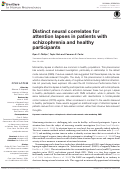 Cover page: Distinct neural correlates for attention lapses in patients with schizophrenia and healthy participants