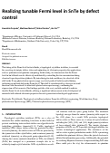 Cover page of Realizing tunable Fermi level in SnTe by defect control