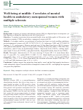 Cover page: Well-being at midlife: Correlates of mental health in ambulatory menopausal women with multiple sclerosis.