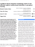 Cover page: Confidence-based integrated reweighting model of task-difficulty explains location-based specificity in perceptual learning