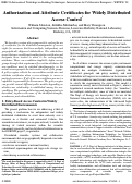 Cover page: Authorization and Attribute Certificates for Widely Distributed Access 
Control