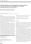 Cover page: Relationships Between Cardiorespiratory Fitness, Physical Activity, and Psychosocial Variables in Overweight and Obese Breast Cancer Survivors