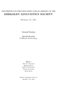 Cover page: The Cross-linguistic Distribution of Sign Language Parameters