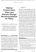 Cover page: Habitat Conservation Plans and Climate Change: Recommendations for Policy