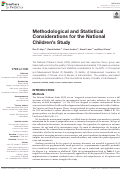 Cover page: Methodological and Statistical Considerations for the National Children's Study
