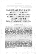 Cover page: Chaucer and Jean de Meun as Self-Conscious Narrators: The Prologue to the Legend of Good Women and the Roman de la Rose