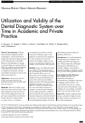 Cover page: Utilization and Validity of the Dental Diagnostic System over Time in Academic and Private Practice