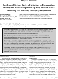 Cover page: Incidence of Serious Bacterial Infections in Ex-premature Infants with a Postconceptional Age Less Than 48 Weeks Presenting to a Pediatric Emergency Department