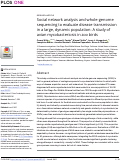 Cover page: Social network analysis and whole-genome sequencing to evaluate disease transmission in a large, dynamic population: A study of avian mycobacteriosis in zoo birds