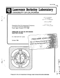 Cover page: OPERATION OF THE LBL ECR SOURCE INJECTION SYSTEM