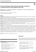 Cover page: The Impact of Patient-Physician Racial and Gender Concordance on Patient Satisfaction with Outpatient Clinic Visits.