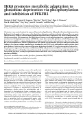 Cover page: IKKβ promotes metabolic adaptation to glutamine deprivation via phosphorylation and inhibition of PFKFB3