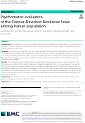 Cover page: Psychometric evaluation of the Connor-Davidson Resilience Scale among Iranian population