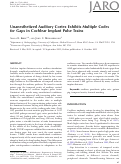 Cover page: Unanesthetized Auditory Cortex Exhibits Multiple Codes for Gaps in Cochlear Implant Pulse Trains