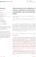 Cover page: Improvements in the utilization of calcium carbonate in promoting sustainability and environmental health.