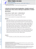 Cover page: Is the bias for function-based explanations culturally universal? Children from China endorse teleological explanations of natural phenomena