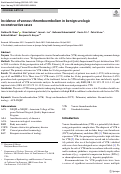 Cover page: Incidence of venous thromboembolism in benign urologic reconstructive cases