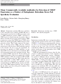 Cover page: Many Commercially Available Antibodies for Detection of CHOP Expression as a Marker of Endoplasmic Reticulum Stress Fail Specificity Evaluation