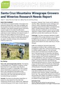 Cover page of Santa Cruz Mountains Winegrape Growers and Wineries Research Needs Report
