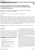 Cover page: Considerations for the Design of Pre-exposure Prophylaxis (PrEP) Interventions for Women: Lessons Learned from the Implementation of a Novel PrEP Intervention