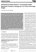 Cover page: Self‐Sustained Robots Based on Functionally Graded Elastomeric Actuators Carrying up to 22 Times Their Body Weight