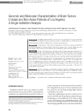 Cover page: Genomic and Molecular Characterization of Brain Tumors in Asian and Non-Asian Patients of Los Angeles: A Single Institution Analysis