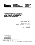 Cover page: The Structrual Option for the Savings and Loan Industry