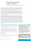 Cover page: Phototherapy and Risk of Type 1 Diabetes