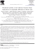Cover page: Residential mobility in the California Teachers Study: implications for geographic differences in disease rates
