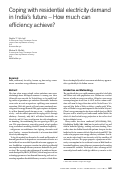 Cover page: Coping with residential electricity demand in India’s future – How much can efficiency achieve?