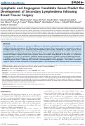 Cover page: Lymphatic and angiogenic candidate genes predict the development of secondary lymphedema following breast cancer surgery.