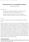 Cover page: Separating Interviewer and Sampling-Point Effects