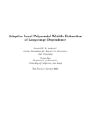 Cover page: Adaptive Local Polynomial Whittle Estimation of Long-Range Dependence