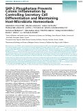 Cover page: SHP-2 Phosphatase Prevents Colonic Inflammation by Controlling Secretory Cell Differentiation and Maintaining Host-Microbiota Homeostasis.