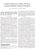 Cover page: Neutron Soft Errors in Xilinx FPGAs at Lawrence Berkeley National Laboratory